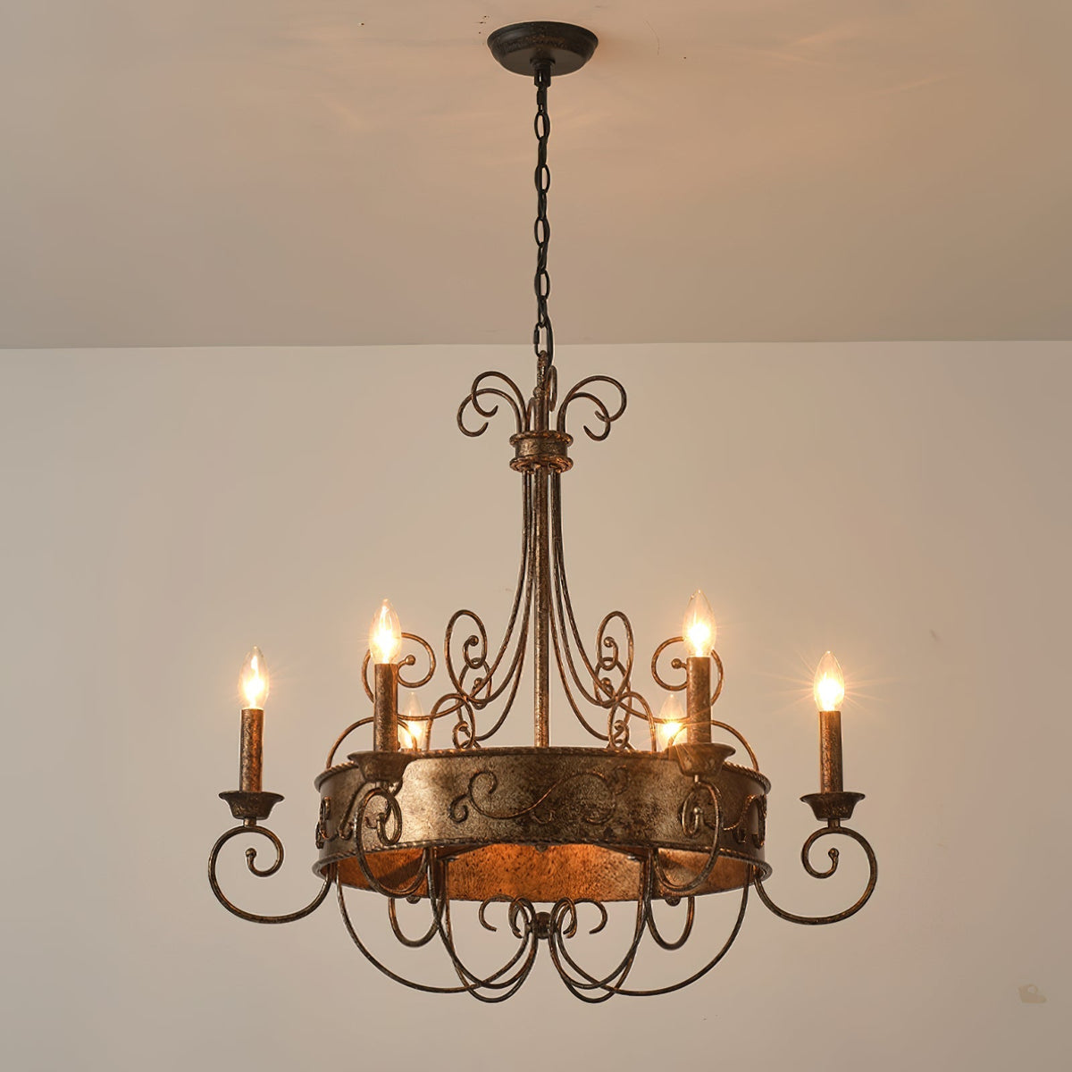 Franklin Rust Candlestick Chandelier