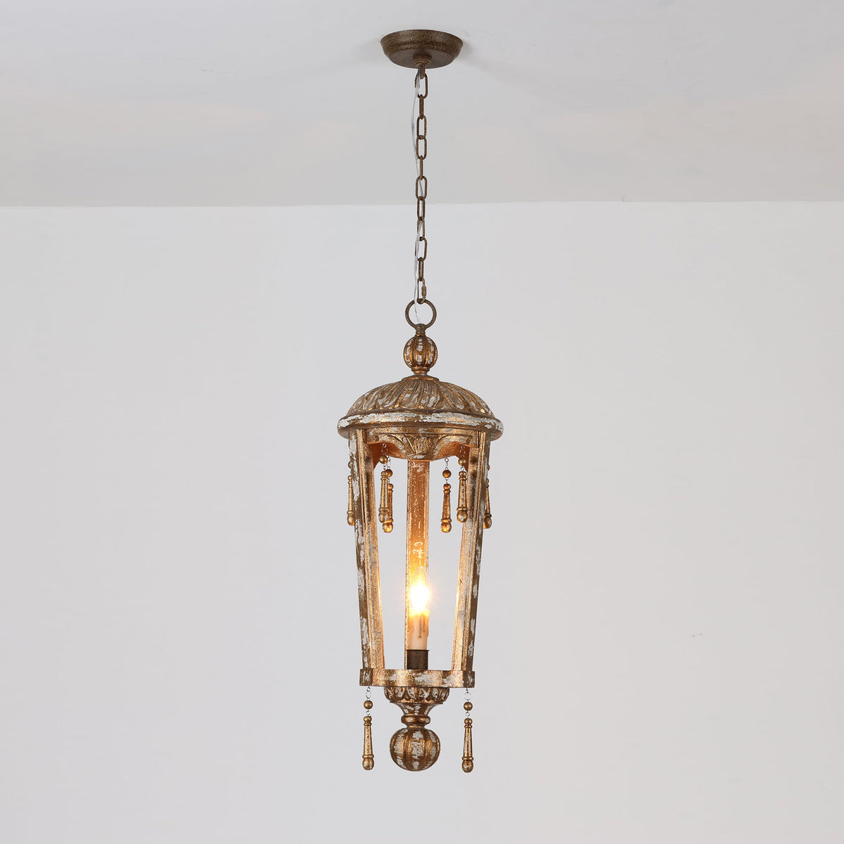 French Woodcarving Lantern Pendant Lamp