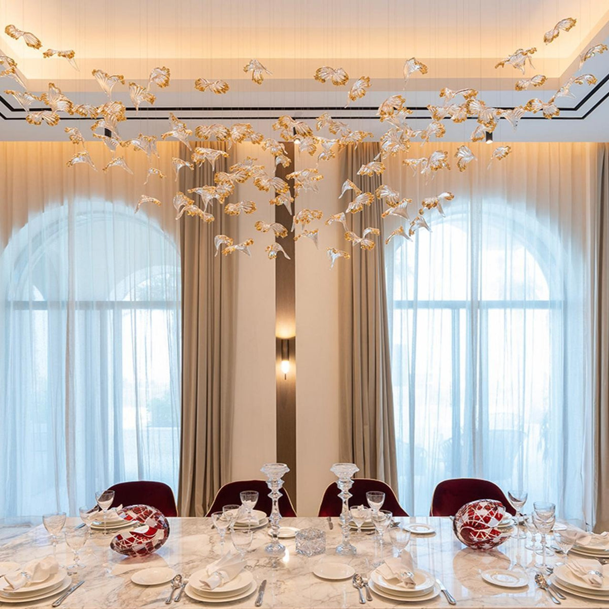 Galaxy Frosted Petals Frozen Chandelier
