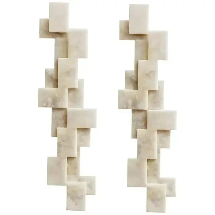 Pair of Long Wall Sconces in Alabaster