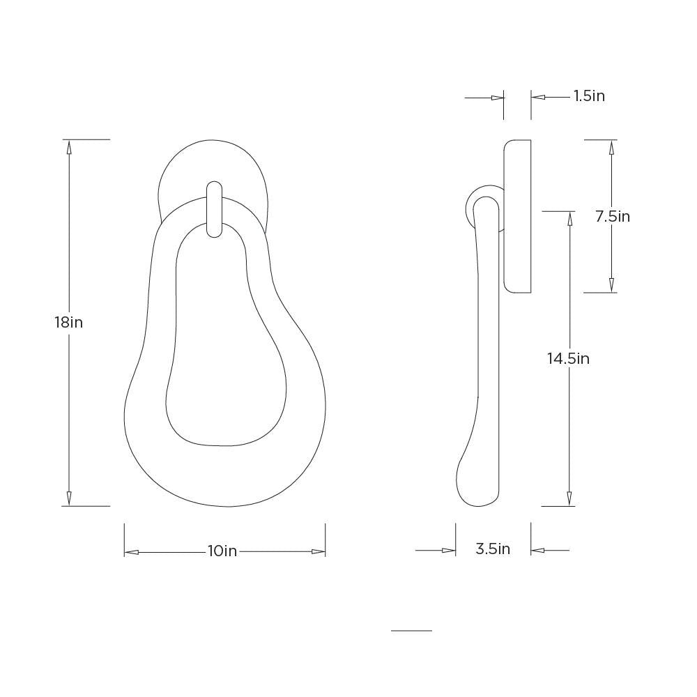 Elsa Wall Sconce, Right GDDWC05 technical dimension drawing