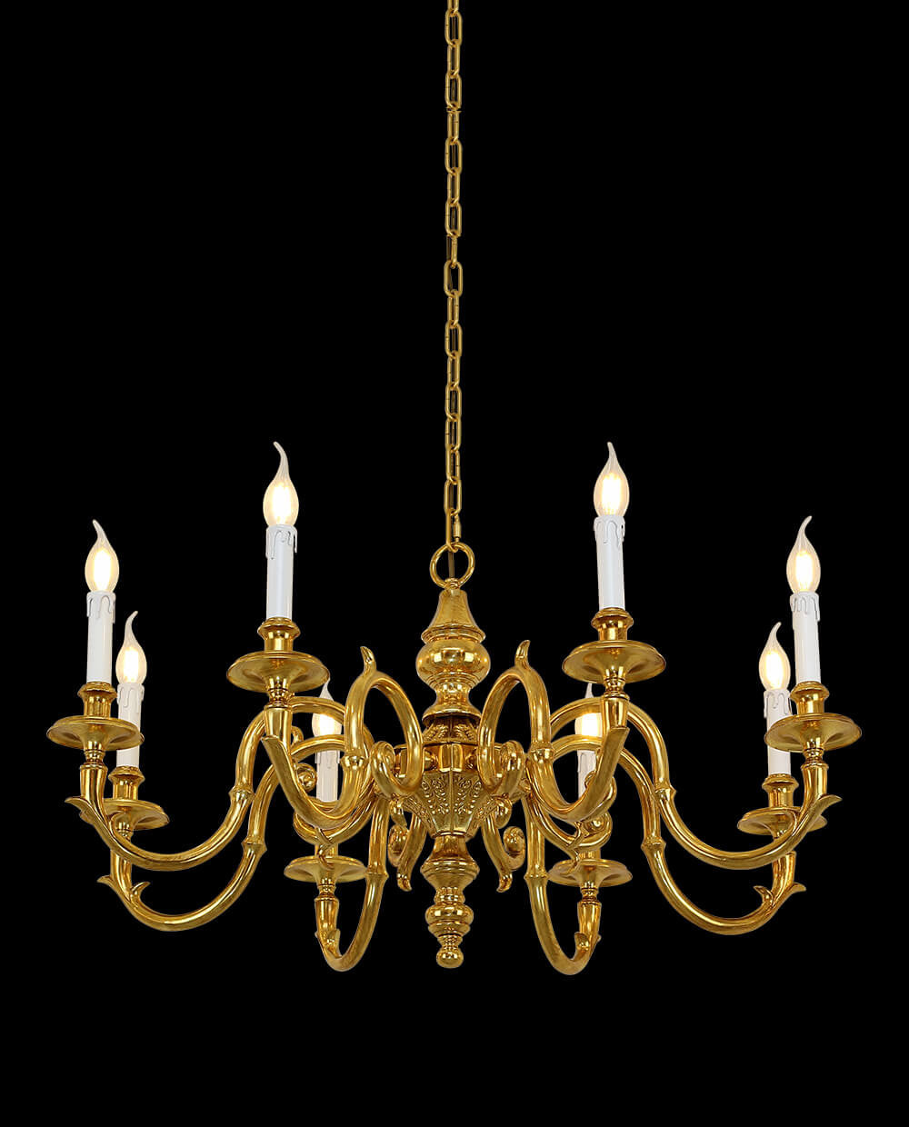 35X18 Inch 8 Lights Vintage French Gold Brass Chandelier for Master Bedroom