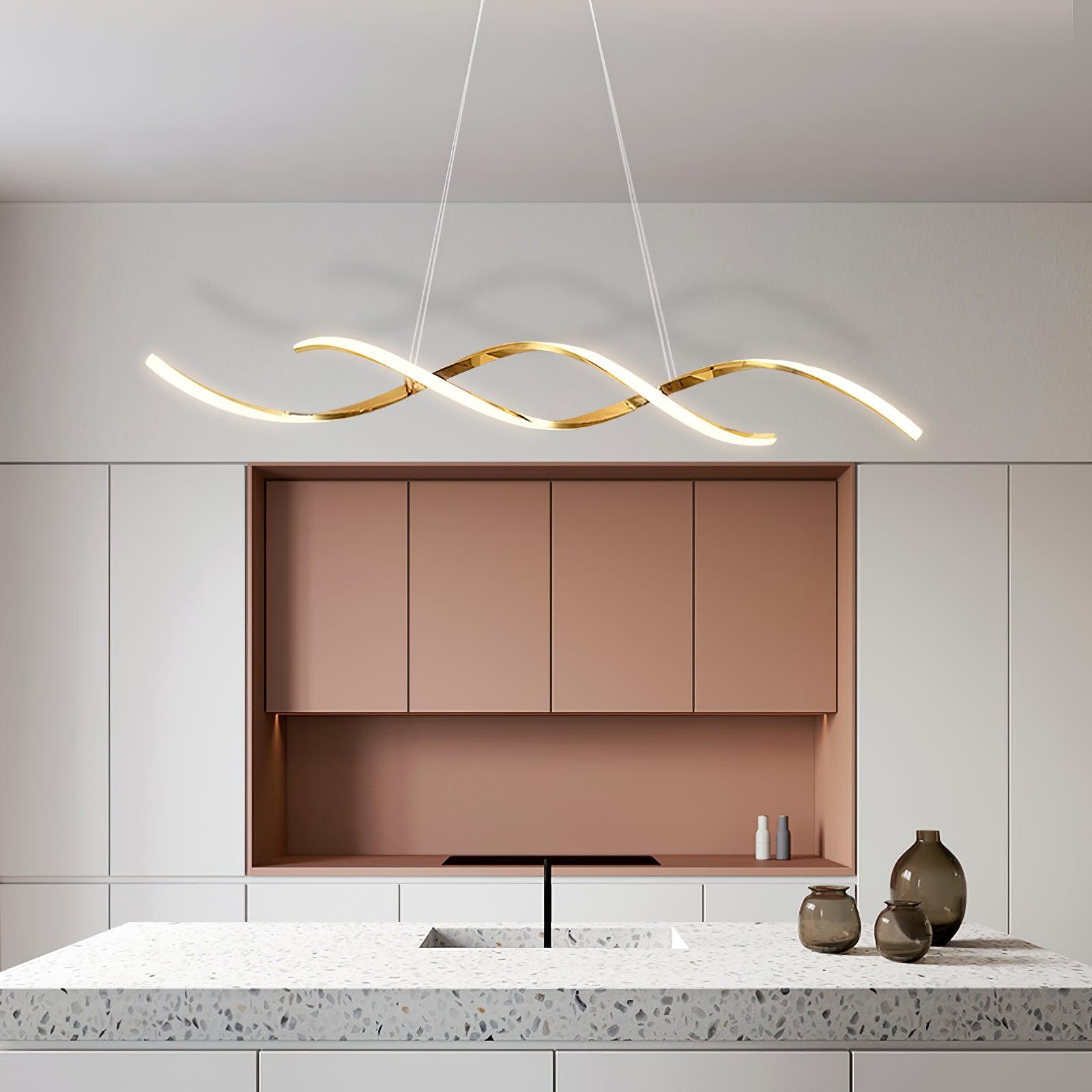 Gentle Waves Modern Pendant Light with Adjustable Finish