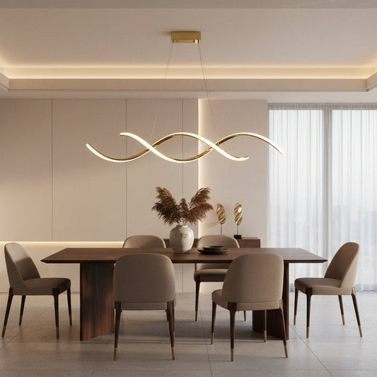 Gentle Waves Modern Pendant Light with Adjustable Finish