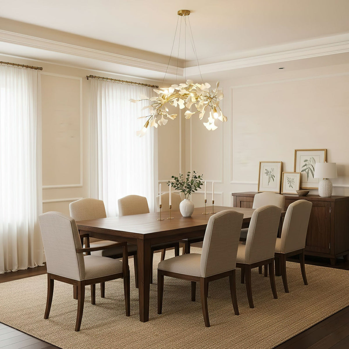 Gingko Ceramic Branch Chandelier A