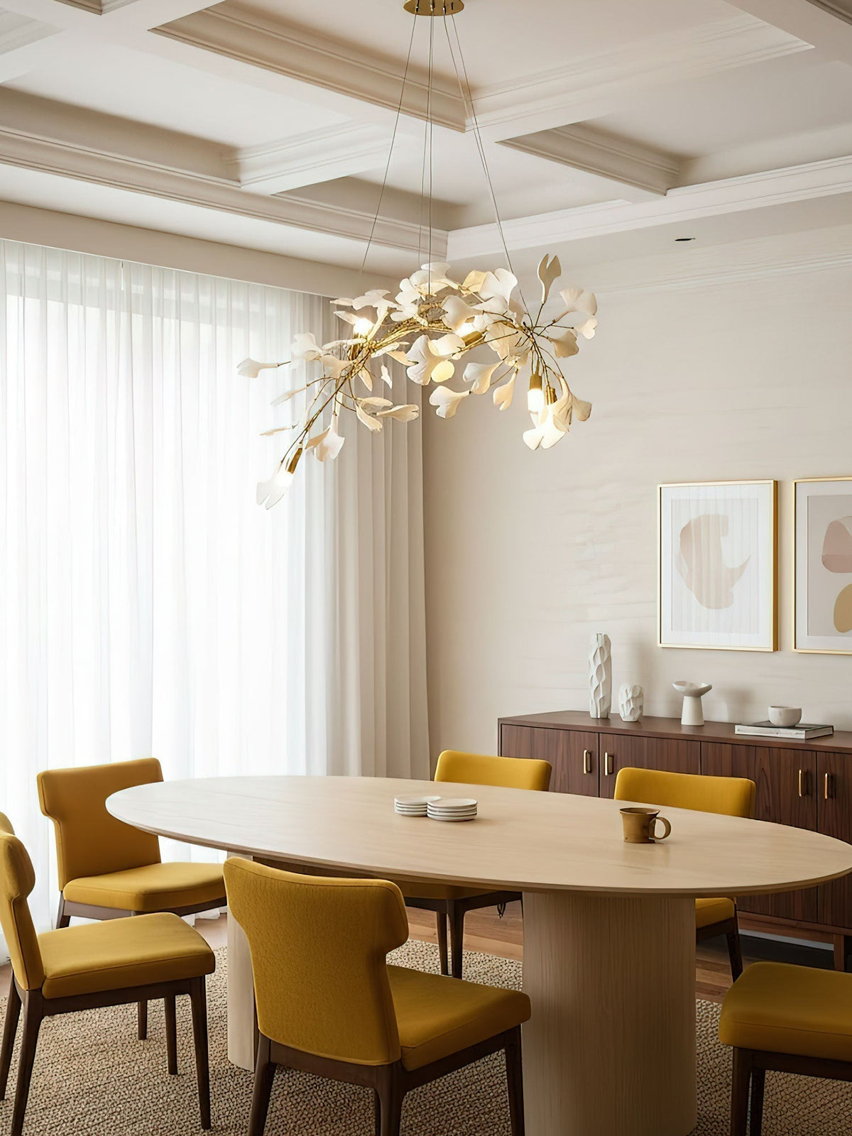 Gingko Ceramic Branch Chandelier A