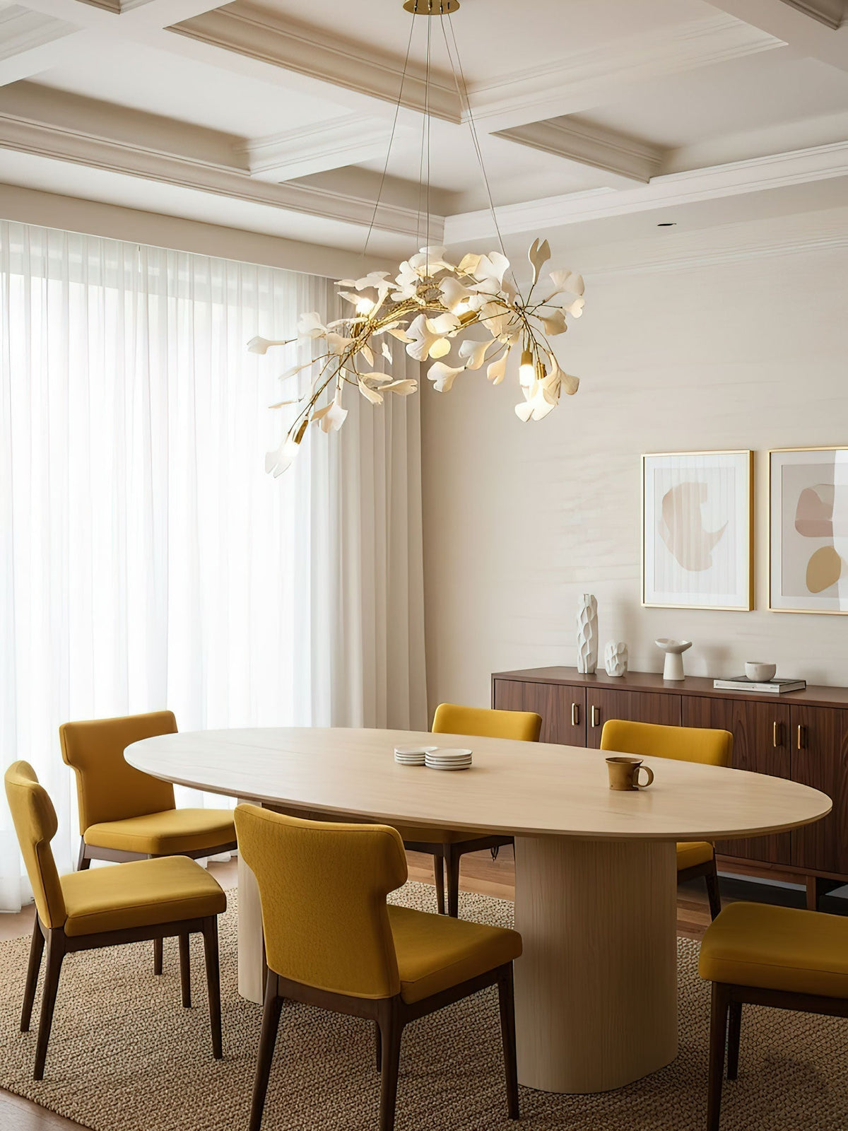 Gingko Ceramic Branch Chandelier A