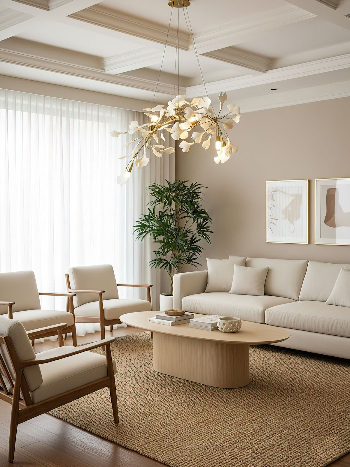 Gingko Ceramic Branch Chandelier A