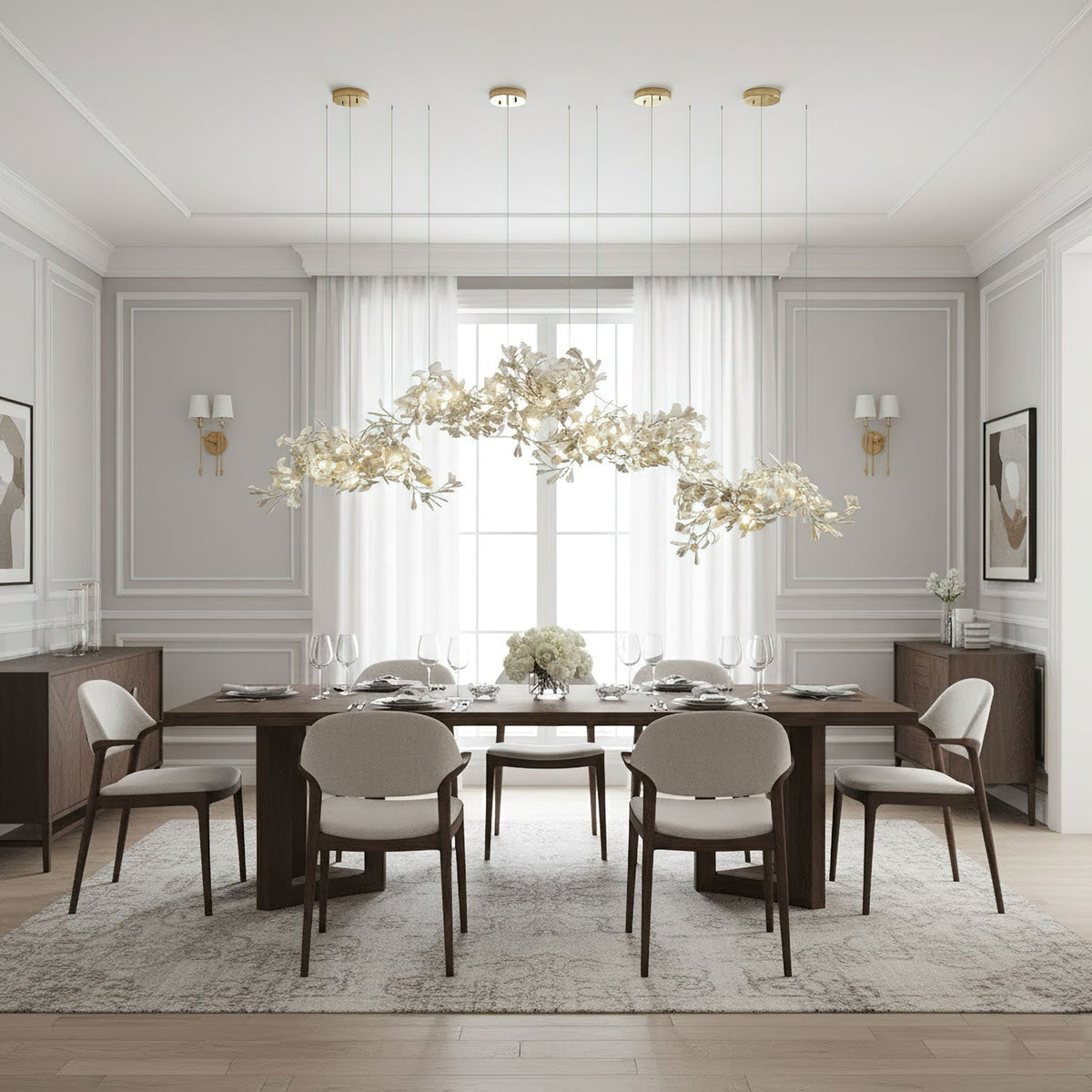 Gingko Ceramic Branch Chandelier C