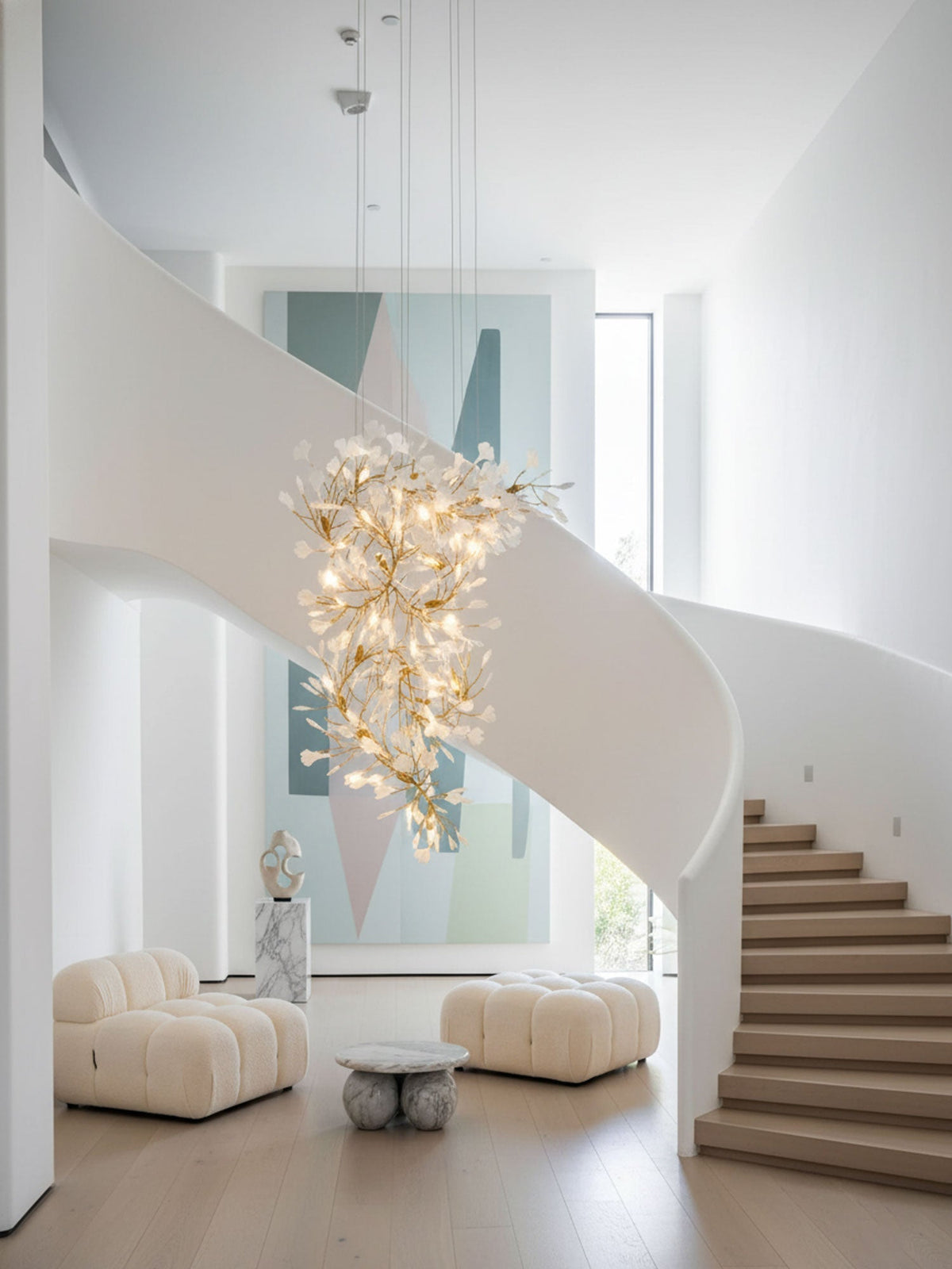 Gingko Ceramic Branch Chandelier F