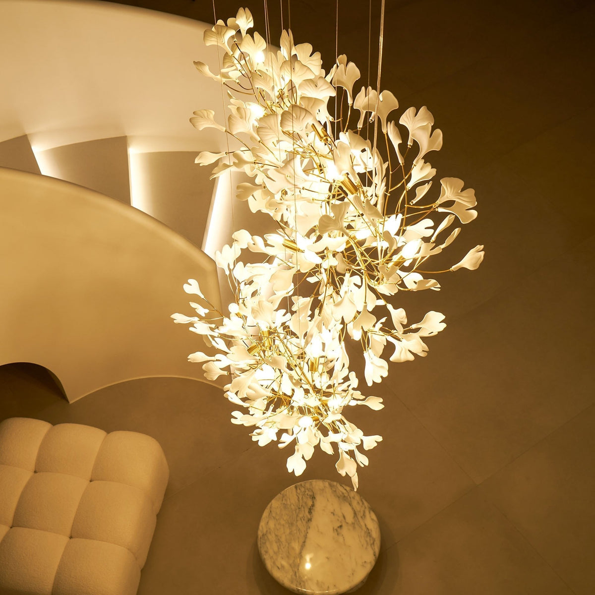 Gingko Ceramic Branch Chandelier F