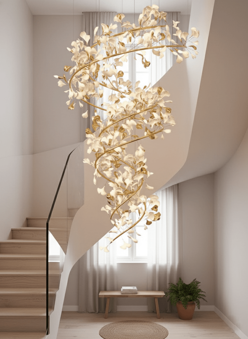 Gingko Ceramic Branch Chandelier Q