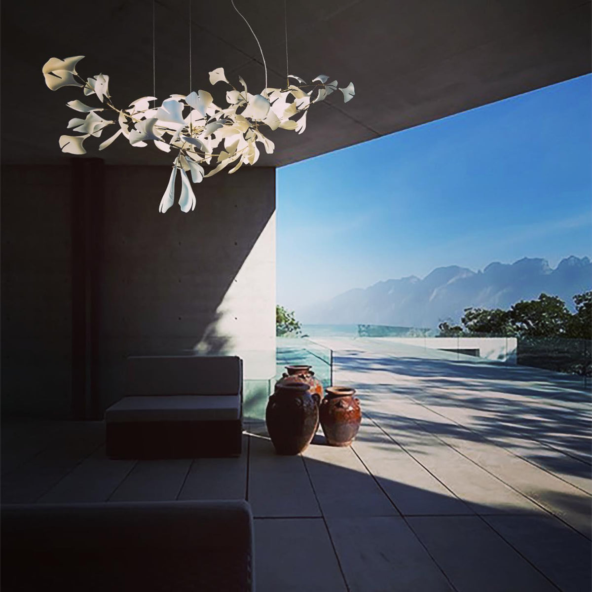 Gingko Ceramic Branch Chandelier A