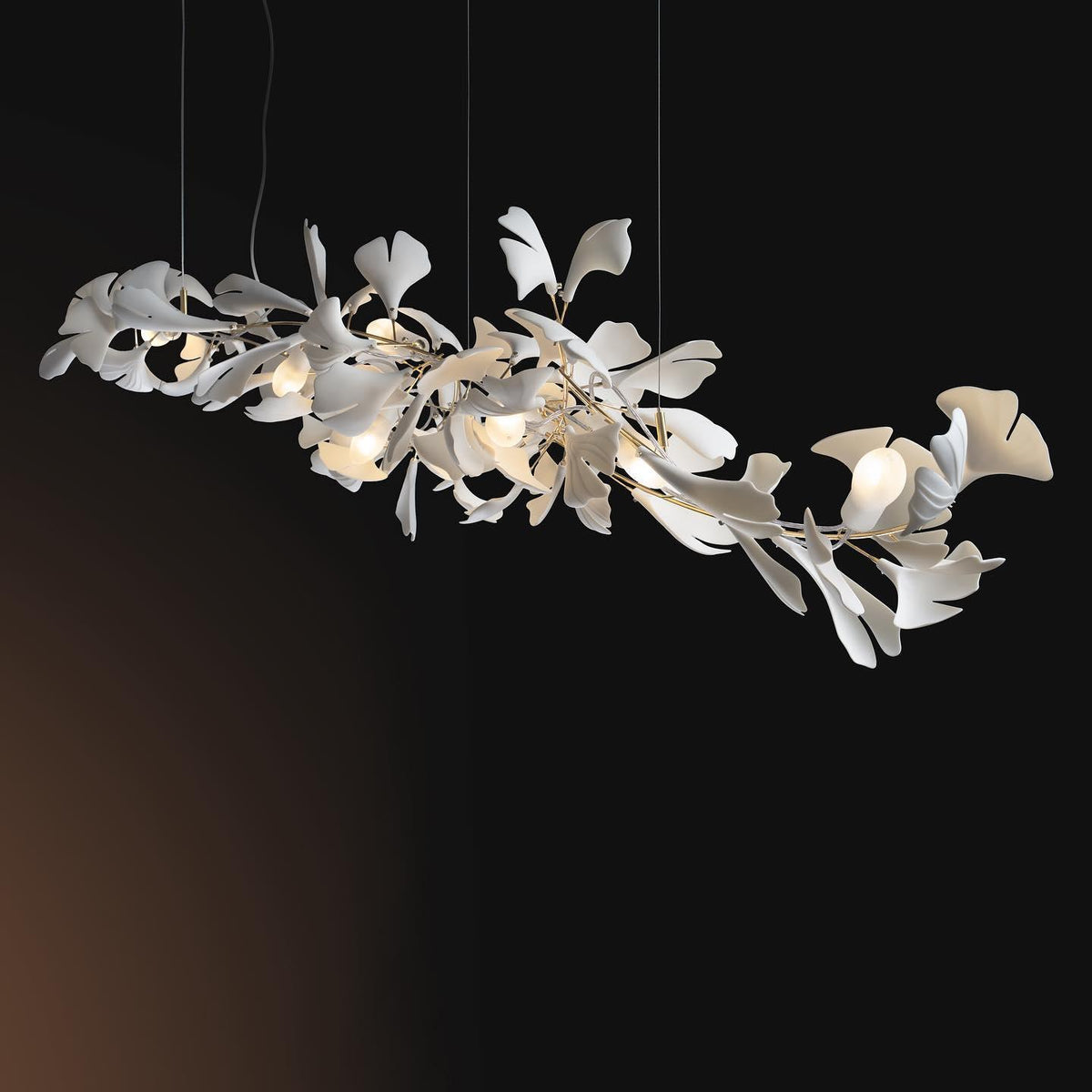 Gingko Ceramic Branch Chandelier A