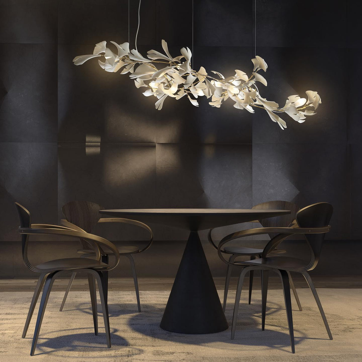Gingko Ceramic Branch Chandelier A