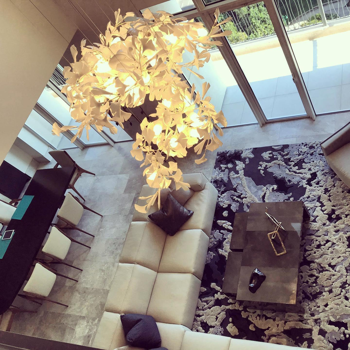 Gingko Ceramic Branch Chandelier A