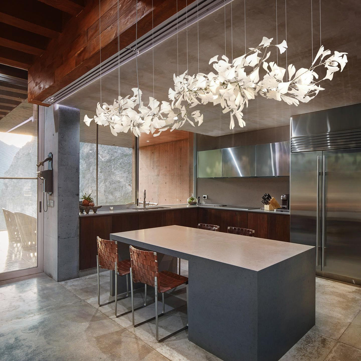 Gingko Ceramic Branch Chandelier A