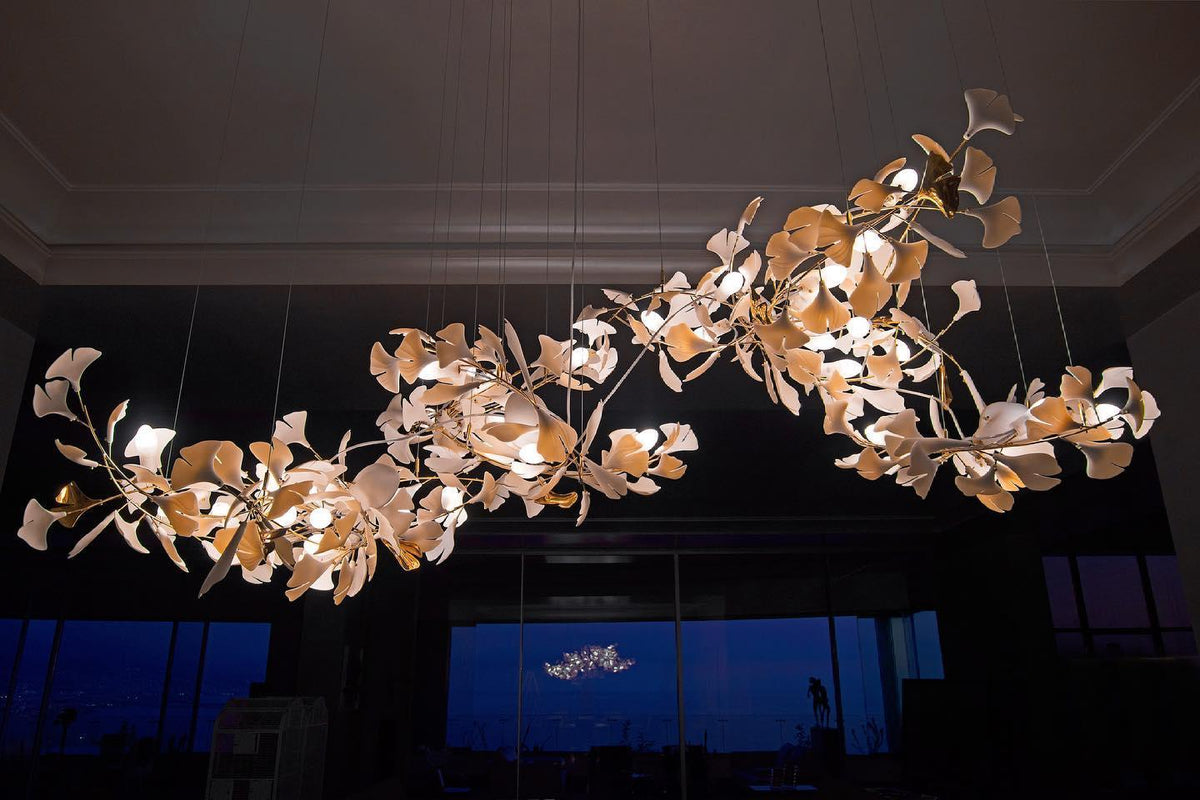 Gingko Ceramic Branch Chandelier A