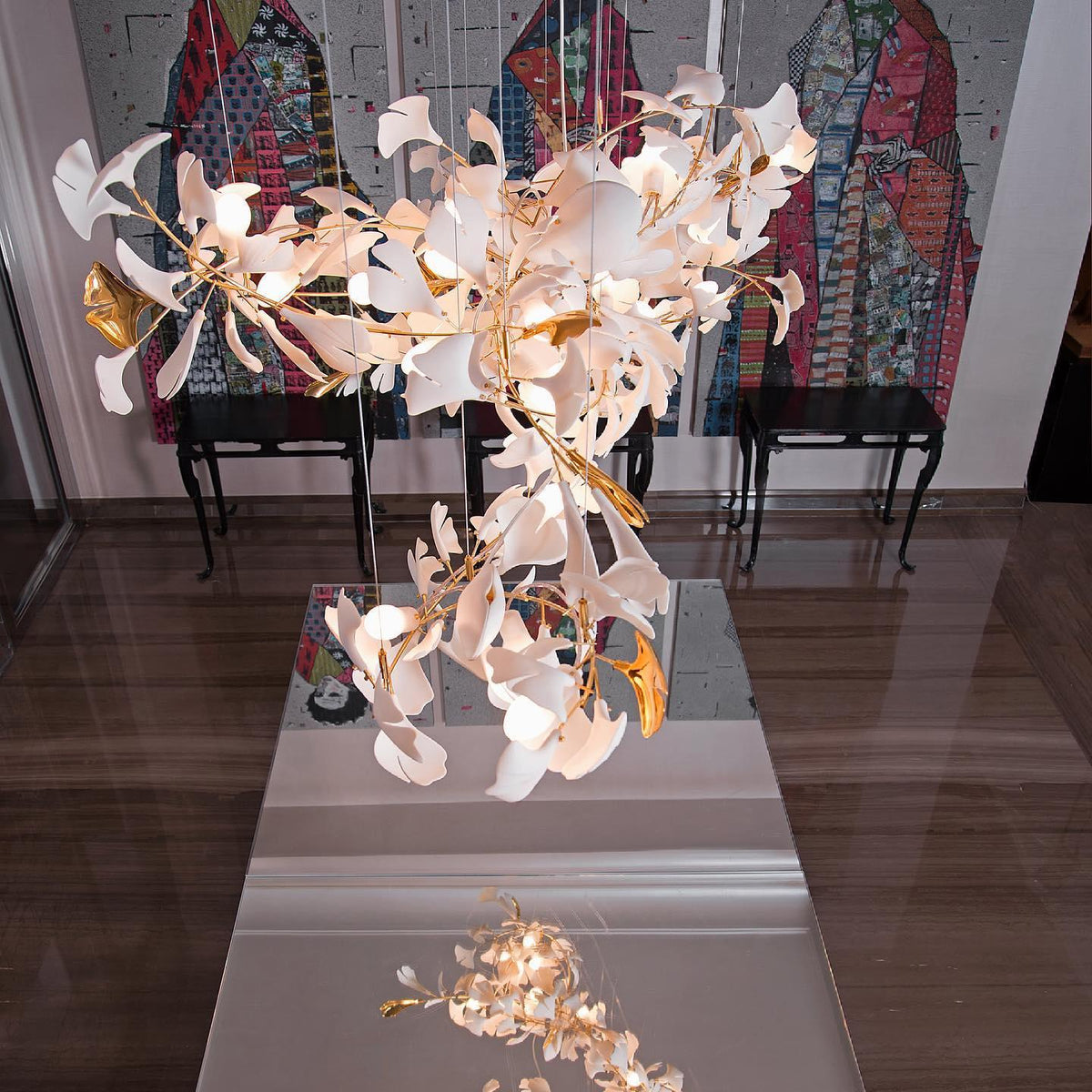 Gingko Ceramic Branch Chandelier A
