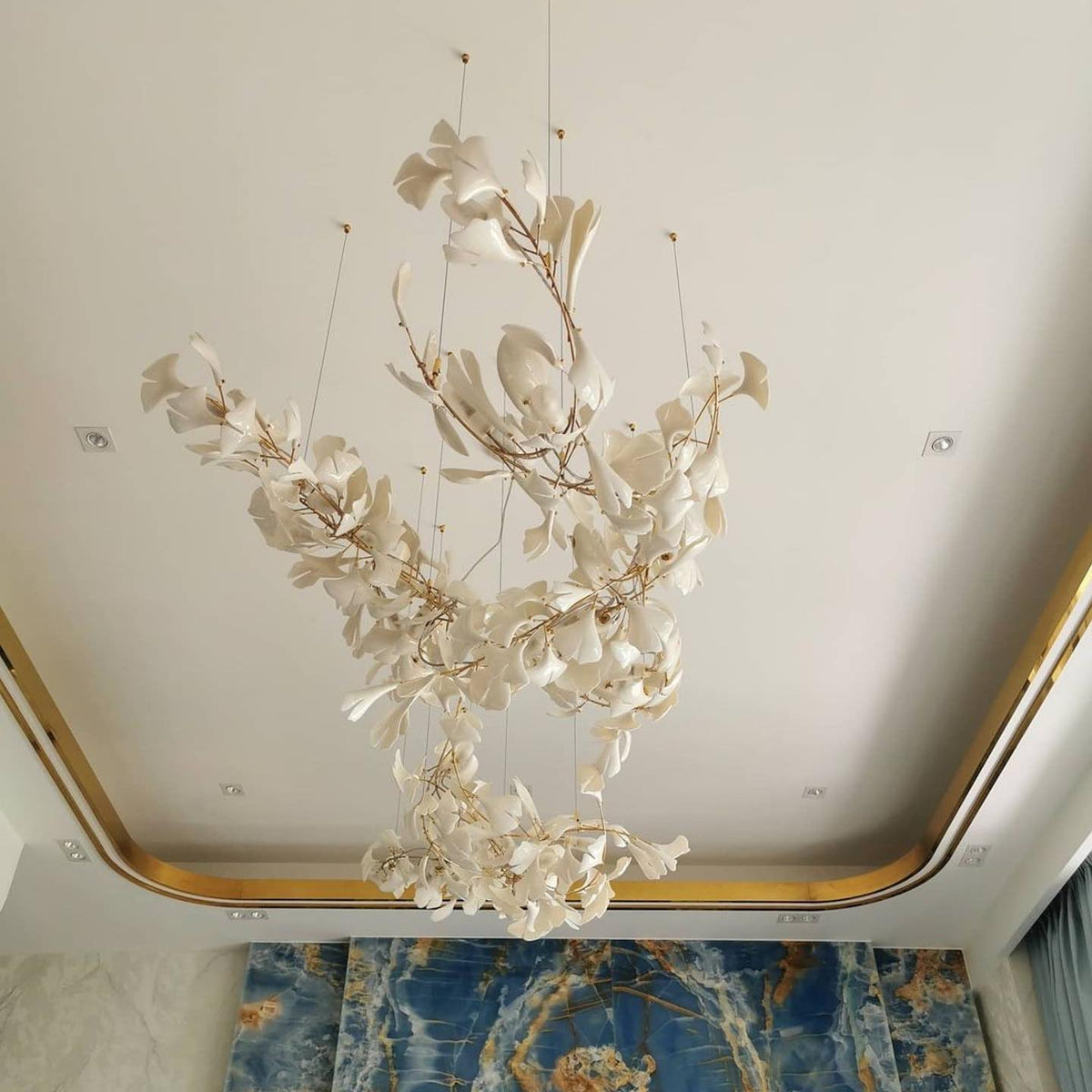 Gingko Ceramic Branch Chandelier A