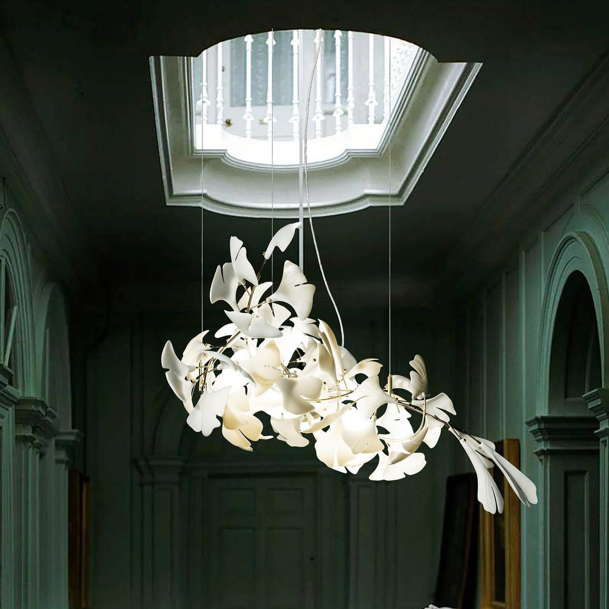 Gingko Ceramic Branch Chandelier A