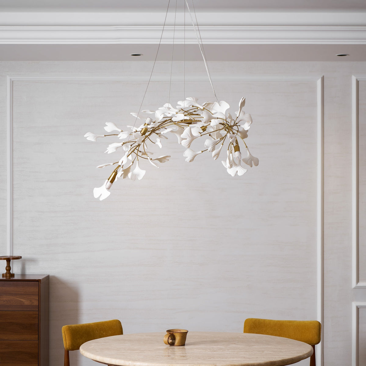Gingko Ceramic Branch Chandelier A