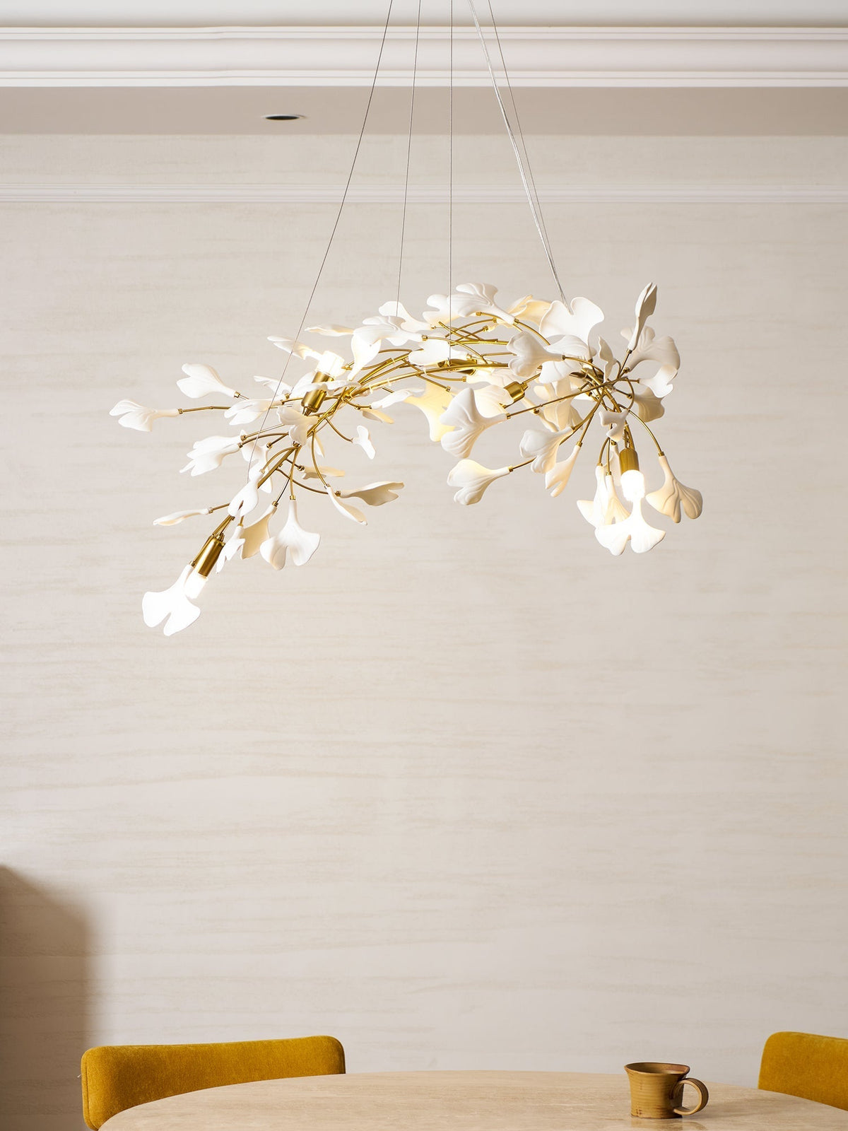Gingko Ceramic Branch Chandelier A