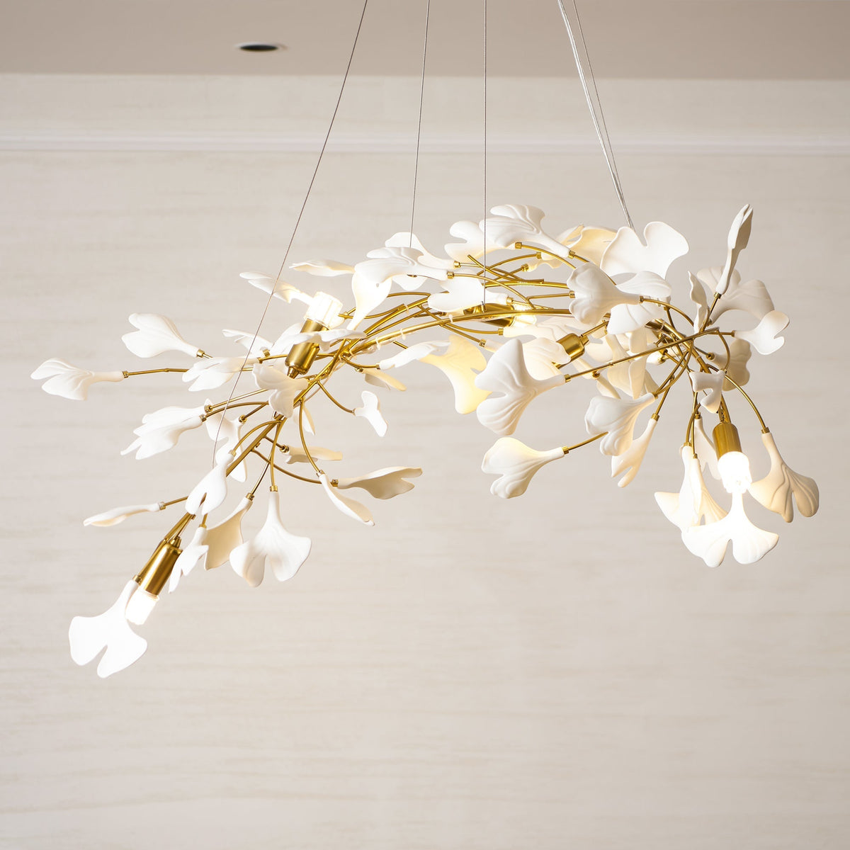 Gingko Ceramic Branch Chandelier A