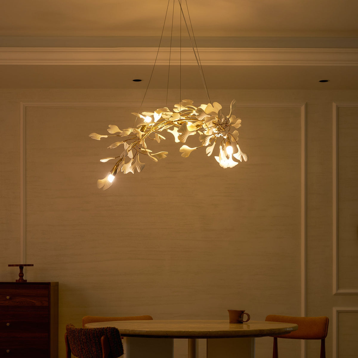 Gingko Ceramic Branch Chandelier A