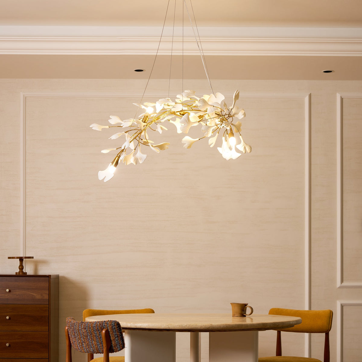 Gingko Ceramic Branch Chandelier A
