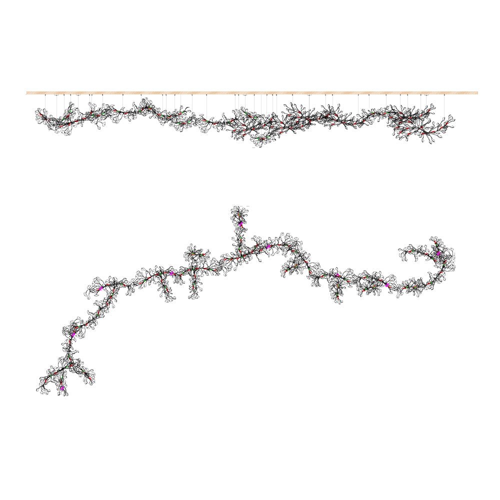 Gingko Ceramic Branch Chandelier E