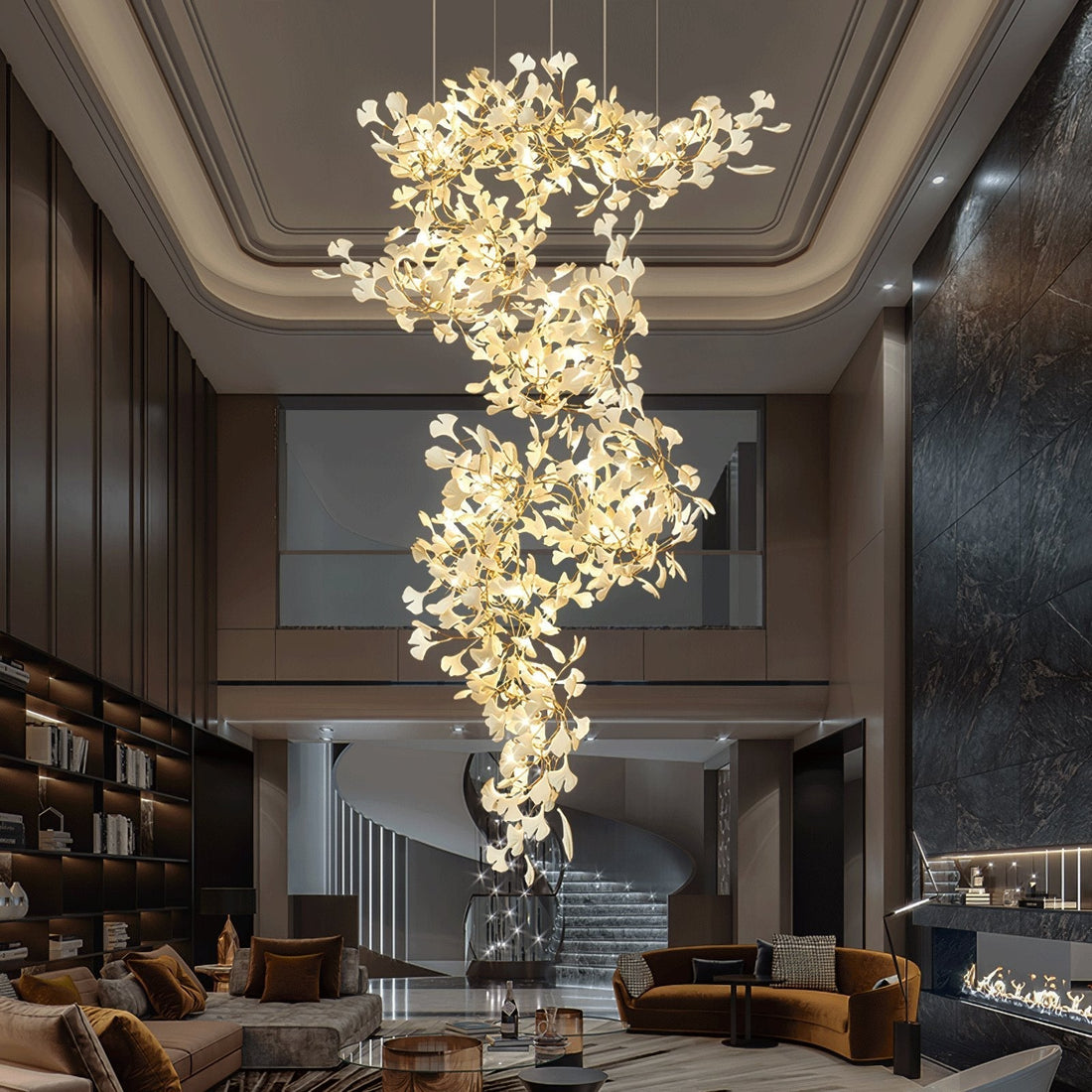 Gingko Ceramic Branch Chandelier F