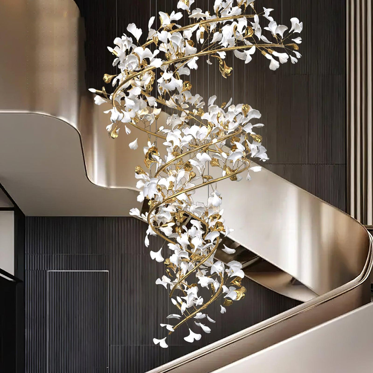 Gingko Ceramic Branch Chandelier Q