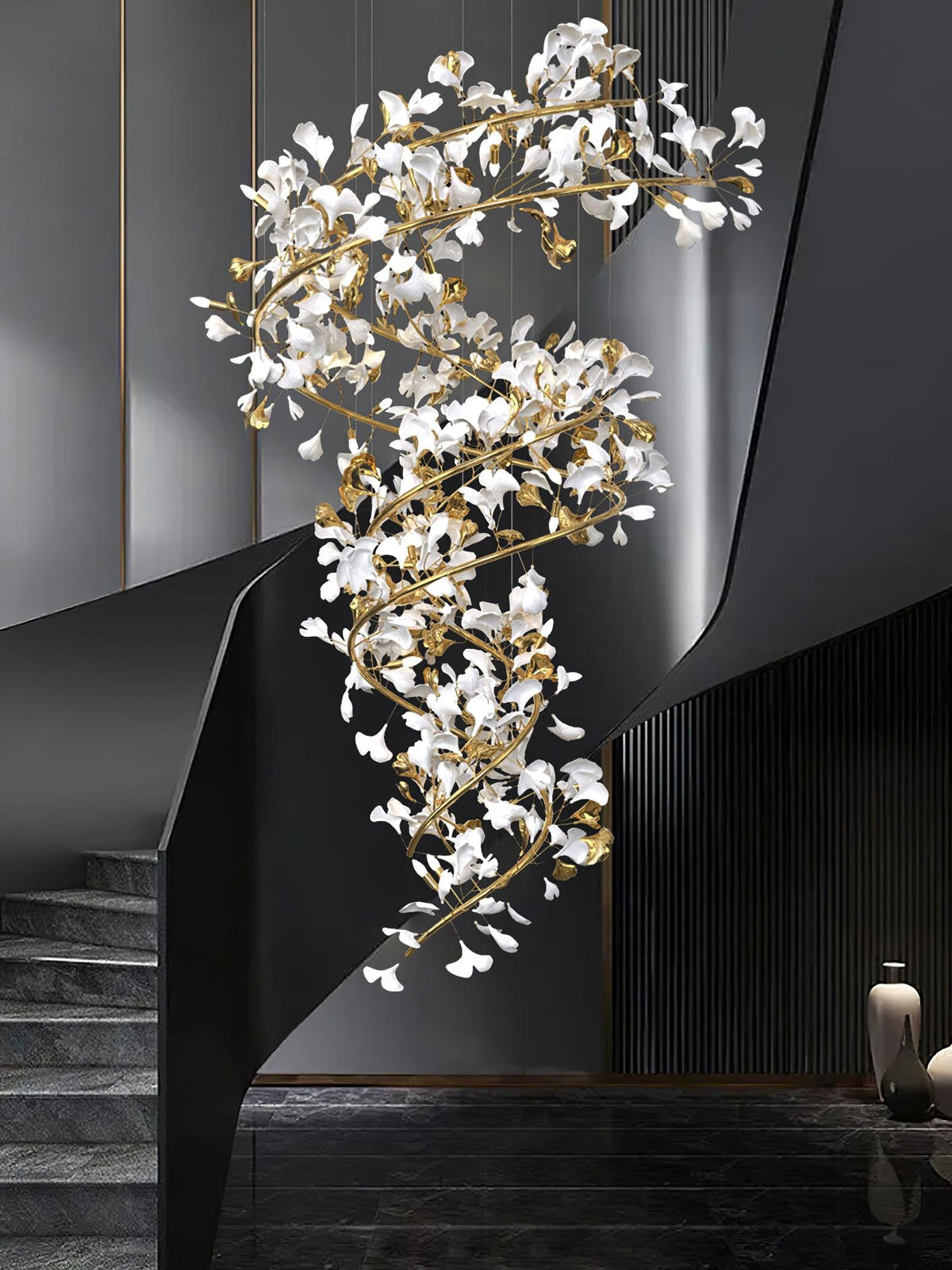 Gingko Ceramic Branch Chandelier Q