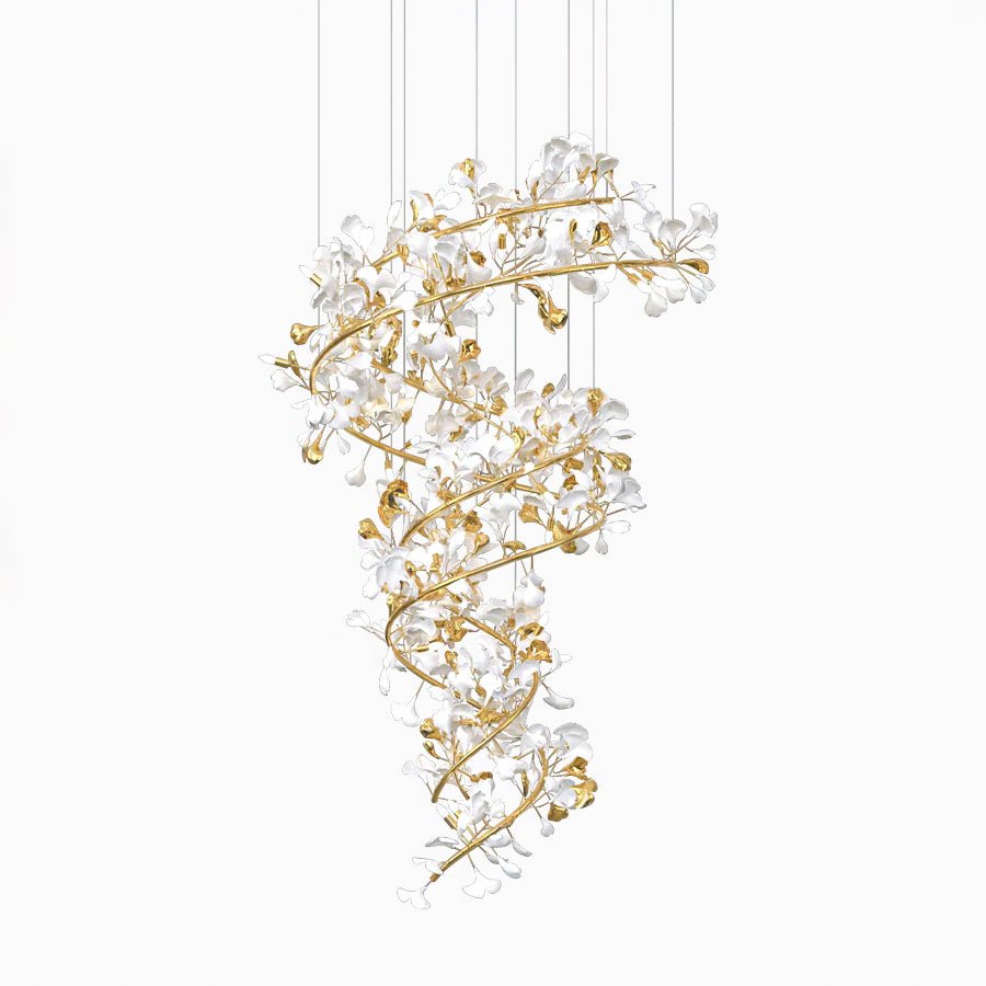 Gingko Ceramic Branch Chandelier Q