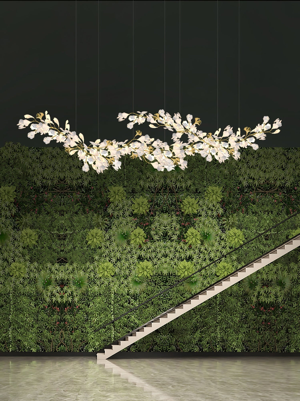 Gingko Ceramic Branch Chandelier Z
