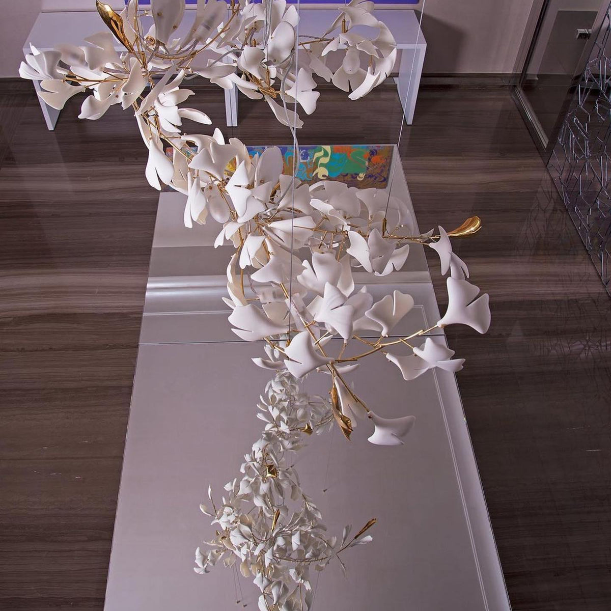 Gingko Ceramic Branch Chandelier F