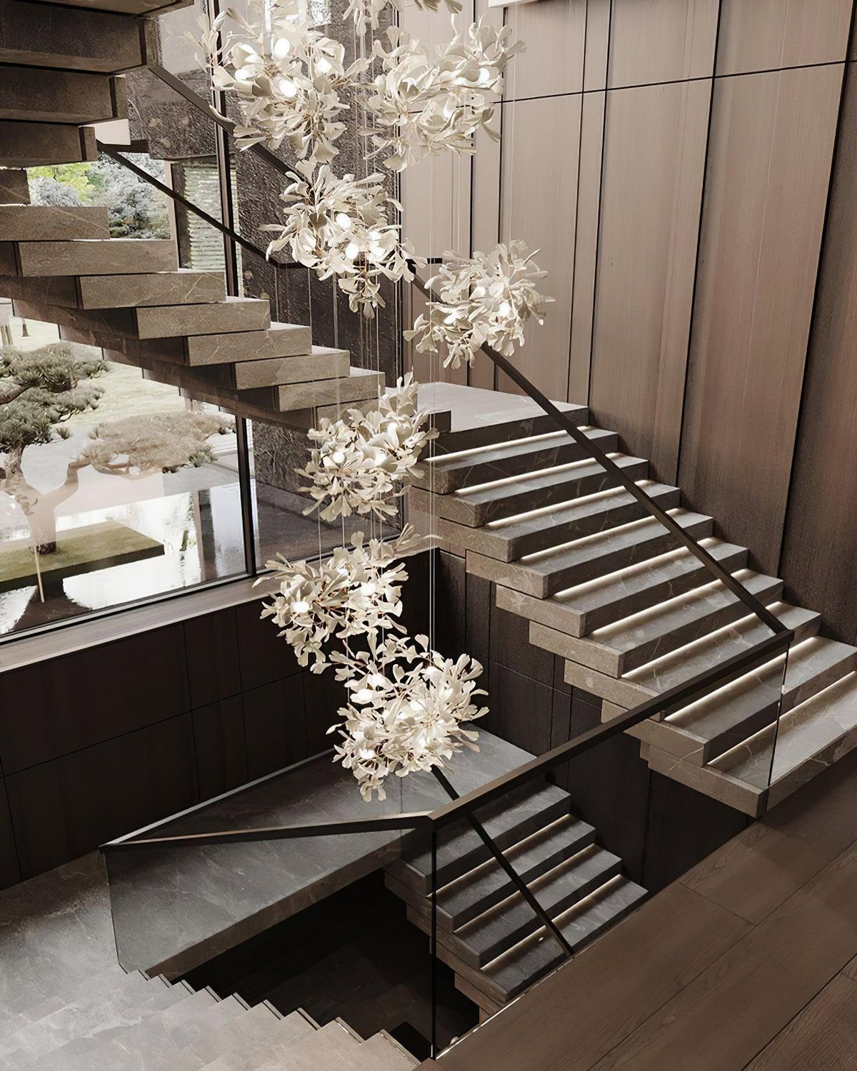 Gingko Ceramic Branch Chandelier F