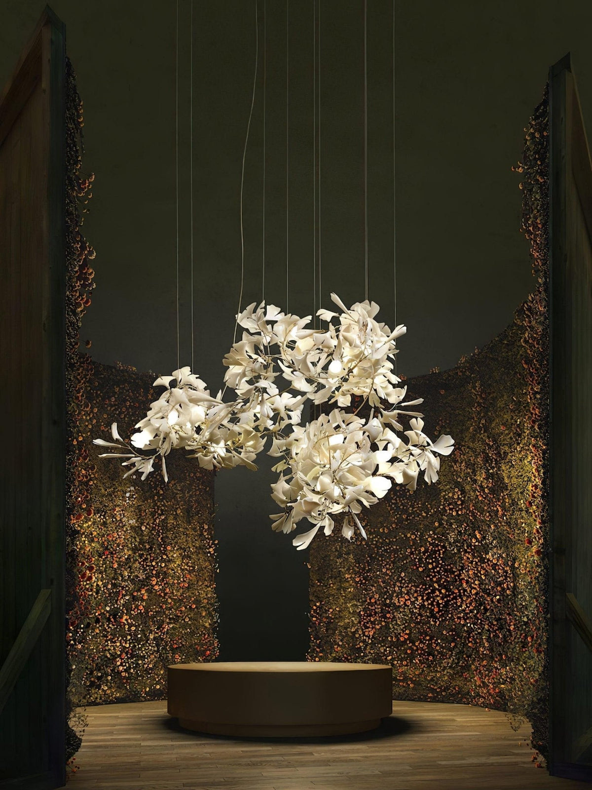 Gingko Ceramic Branch Chandelier F