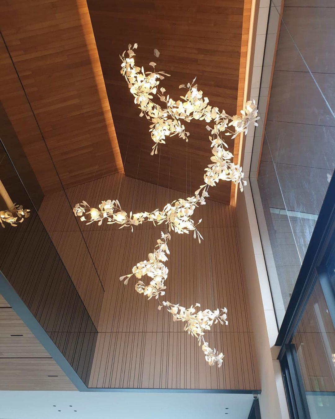 Gingko Ceramic Branch Chandelier F