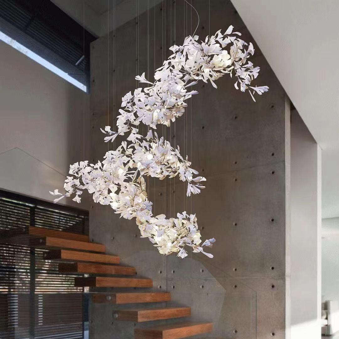 Gingko Ceramic Branch Chandelier F