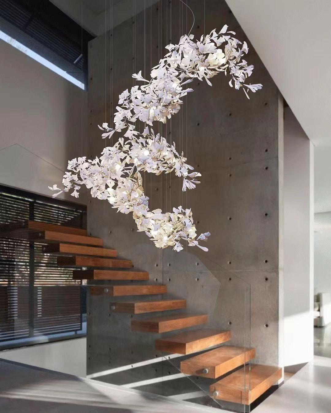 Gingko Ceramic Branch Chandelier F
