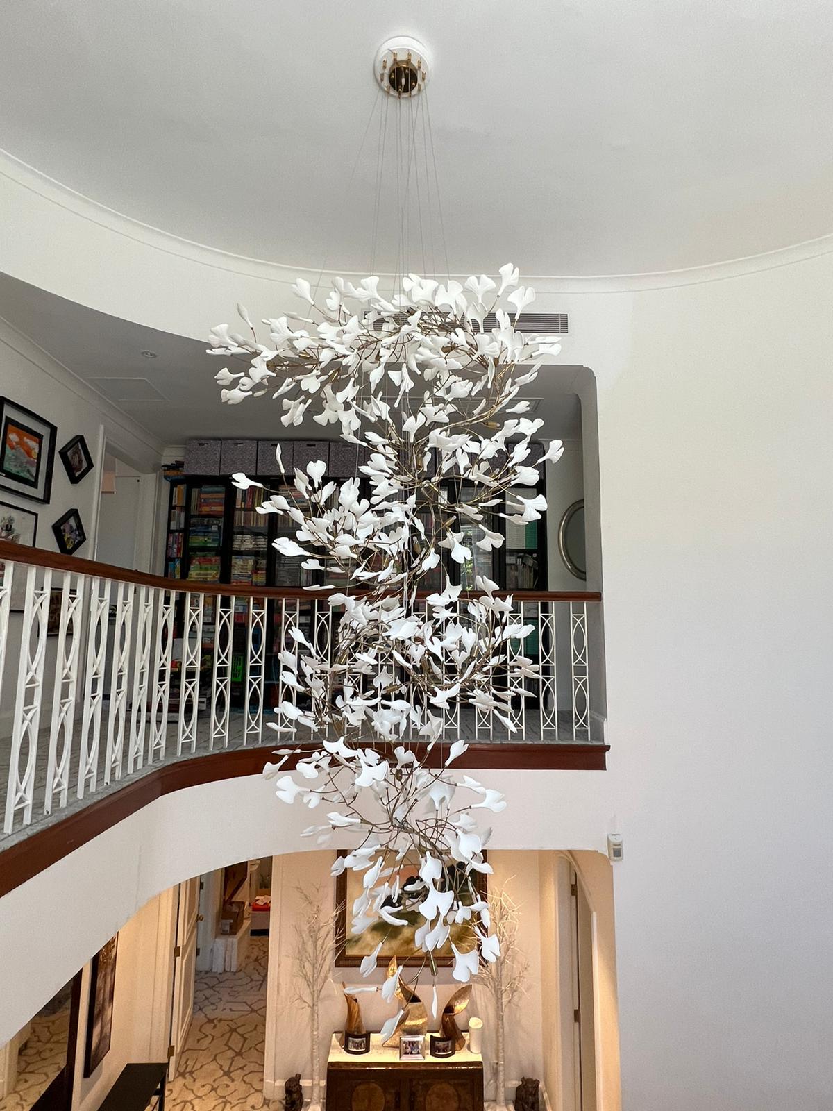 Gingko Ceramic Branch Chandelier F