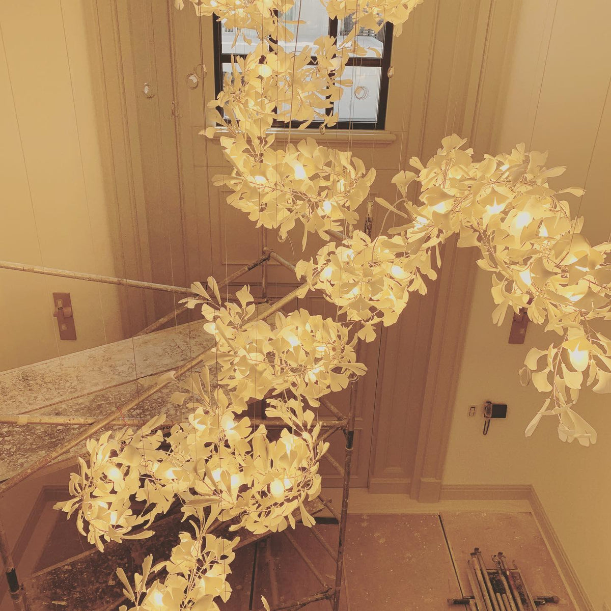 Gingko Ceramic Branch Chandelier C