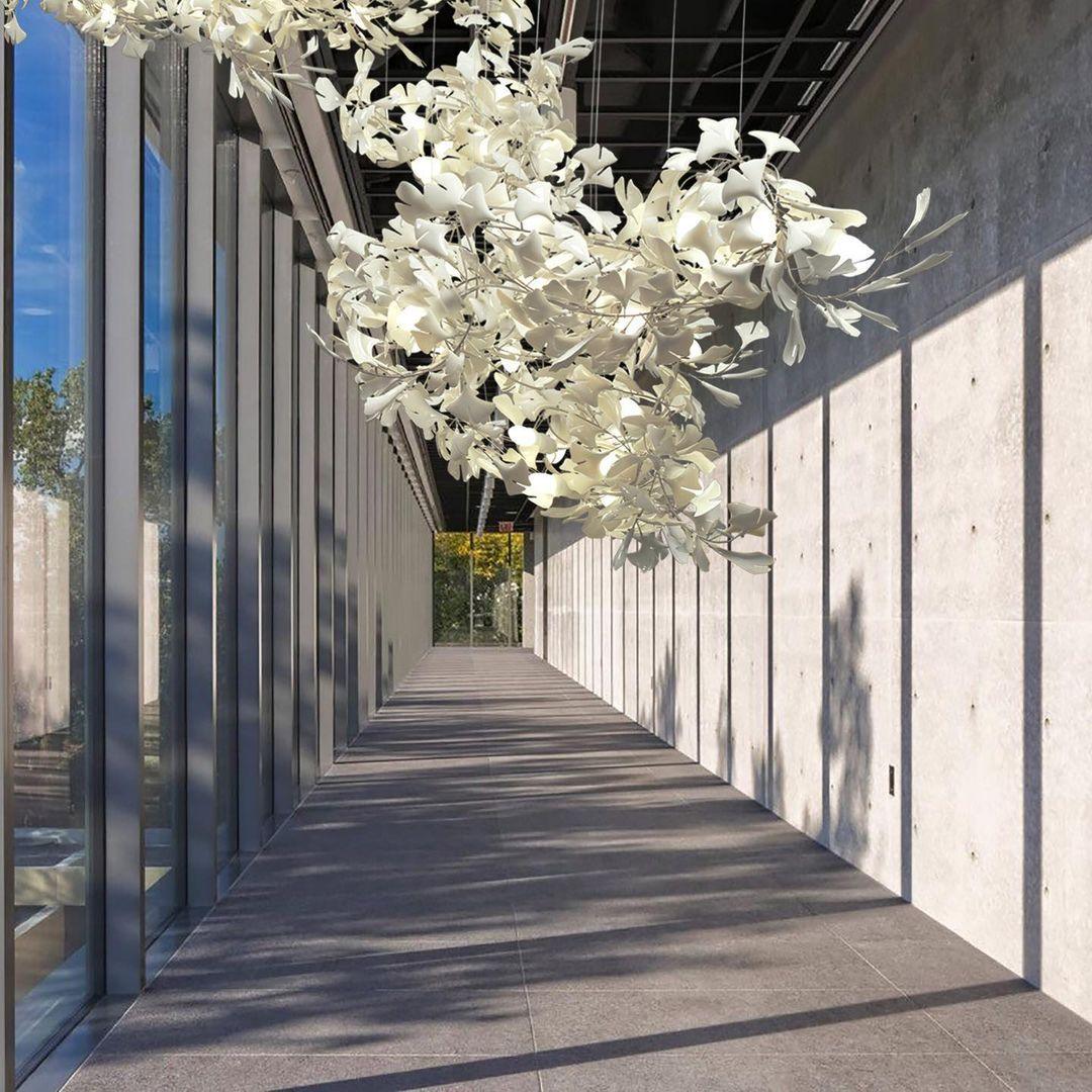 Gingko Ceramic Branch Chandelier C