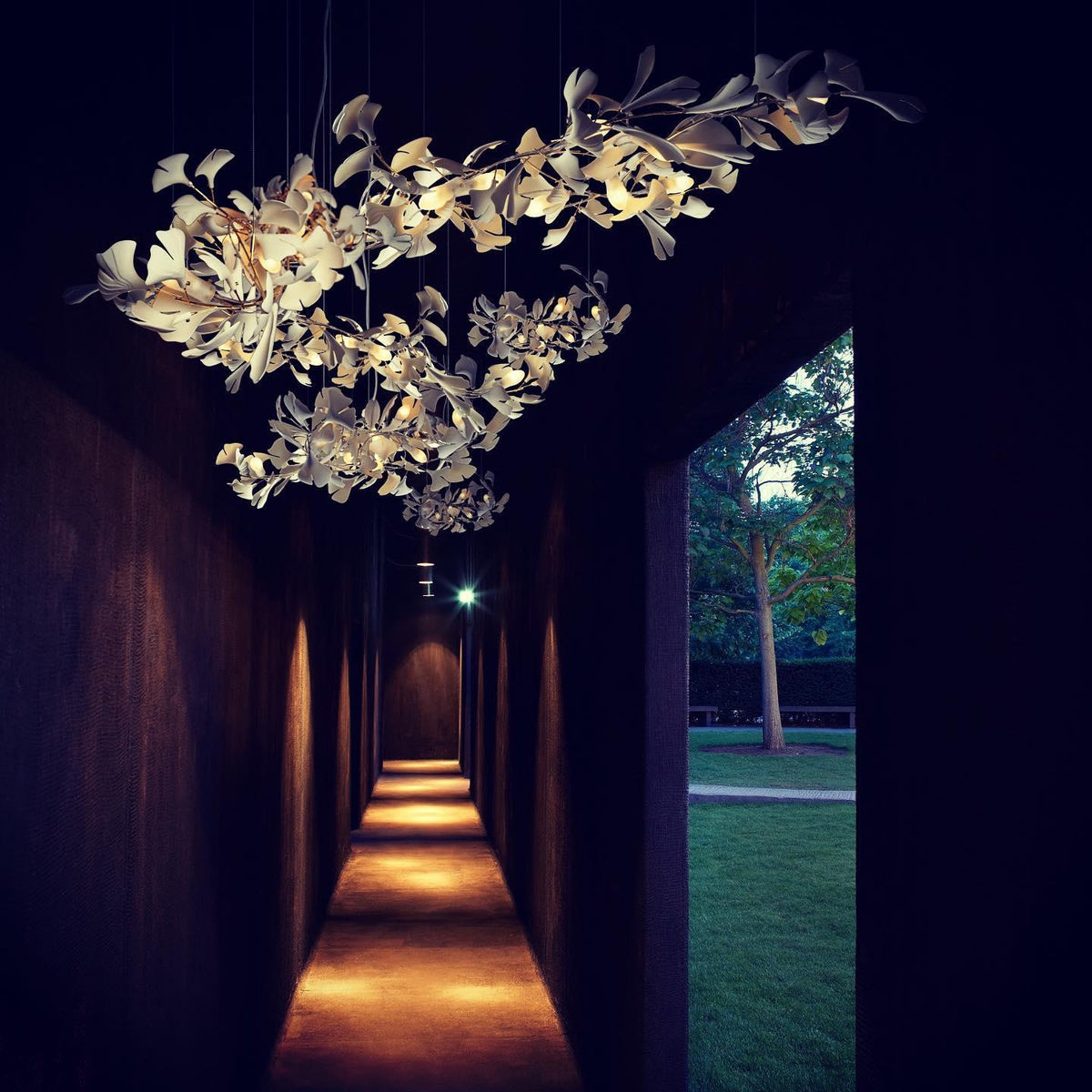 Gingko Ceramic Branch Chandelier E