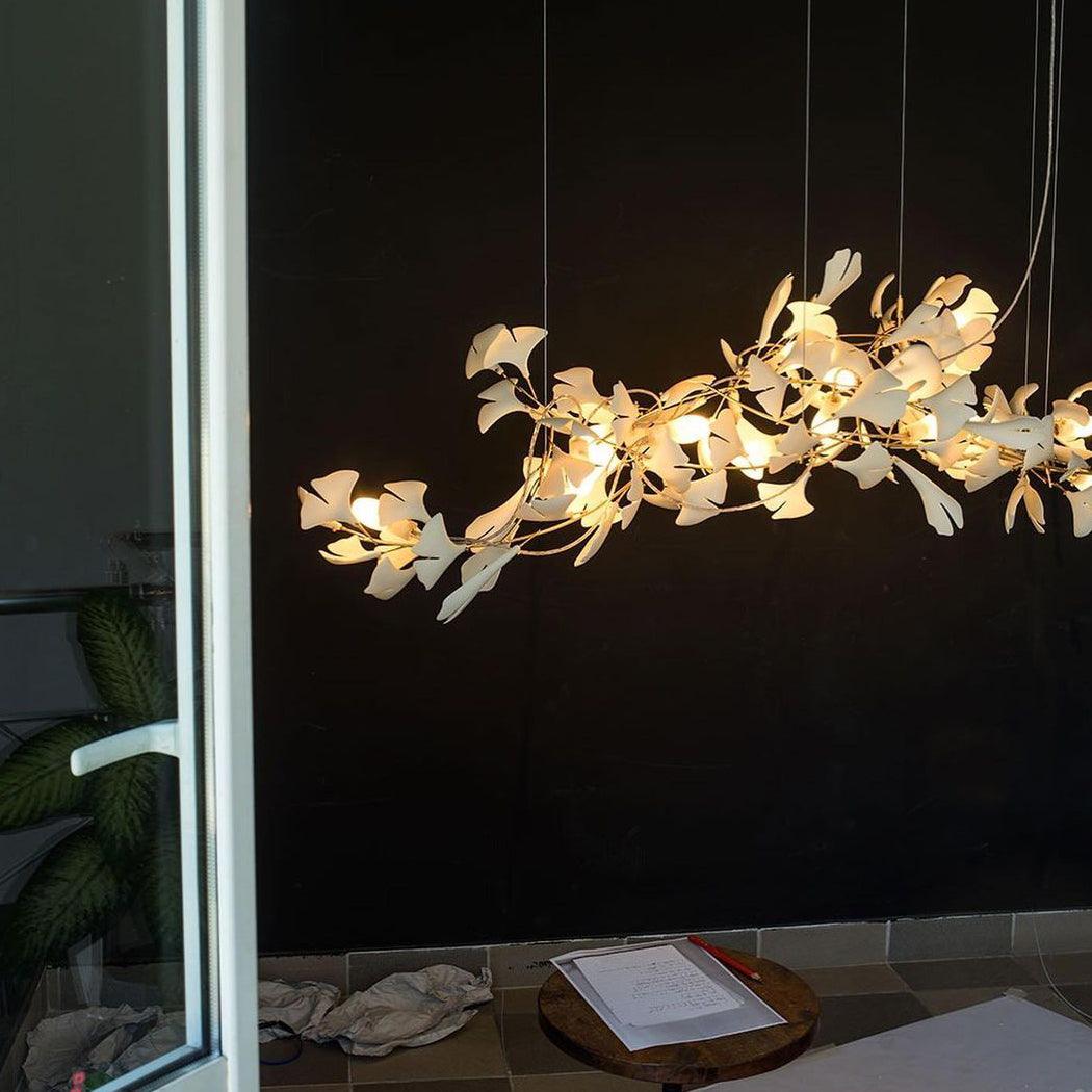 Gingko Ceramic Branch Chandelier E