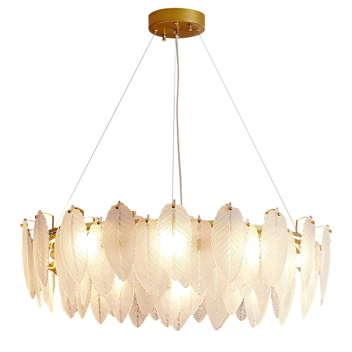 Glass Feather Chandelier