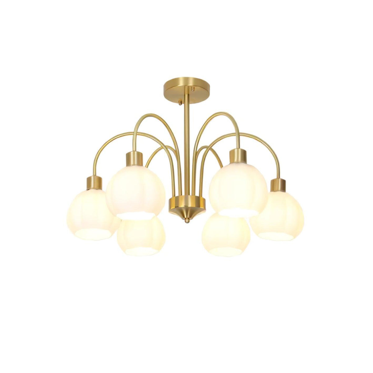 Glass Pumpkin Gold Chandelier