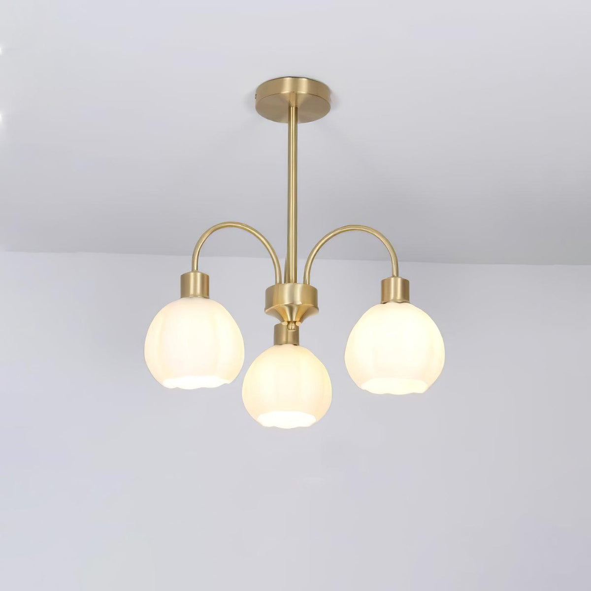 Glass Pumpkin Gold Chandelier